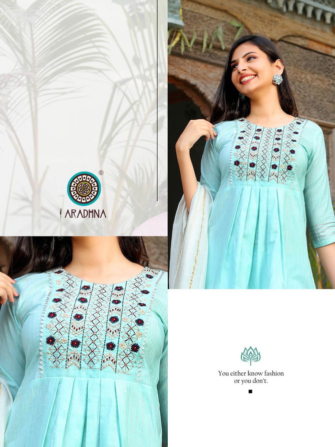 Aradhna Grace 2 New Ethnic Wear Nayra Cut Kurti With Dupatta Collection